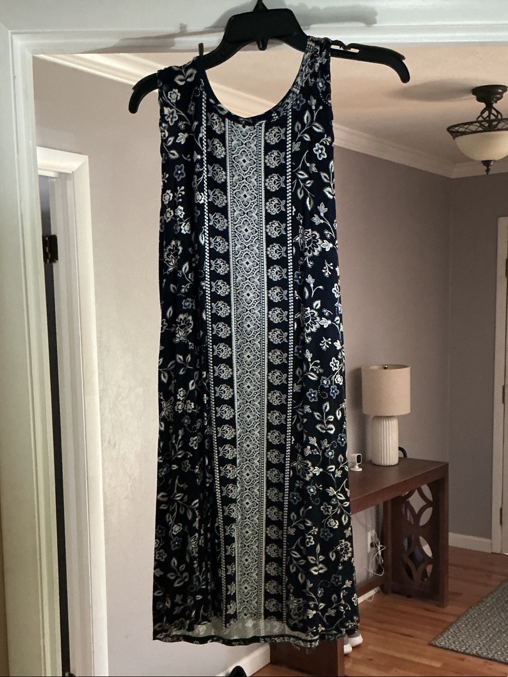 Maurices Navy and White Floral Maxi Skirt